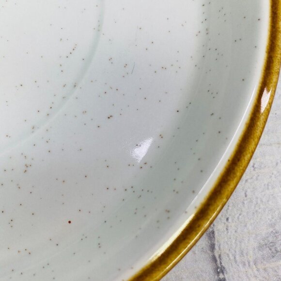 Mikasa NATURAL BEAUTY C9000 Cream Brown Trim Speckled Round 8" Gravy Under Plate - Picture 9 of 12